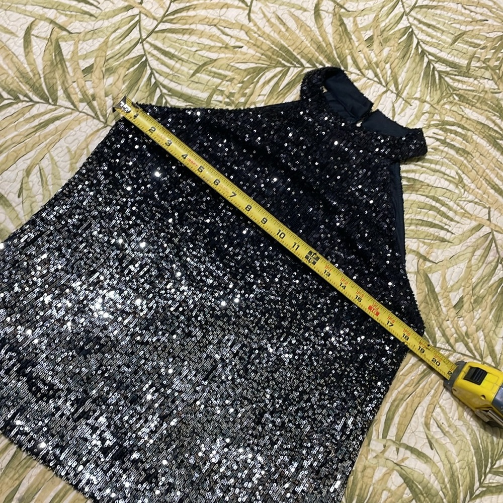- Cable and gauge silver sequin halter look top - Picture 5 of 6